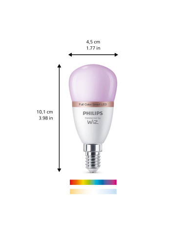 Philips LED Lampadina Smart Dimmerabile Luce Bianca o Colorata Attacco E14 40WSfera