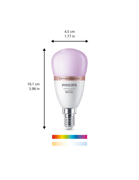 Philips LED Lampadina Smart Dimmerabile Luce Bianca o Colorata Attacco E14 40WSfera