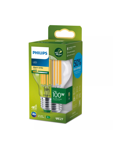 Philips Lampadina trasparente a filamento 100 W A60 E27