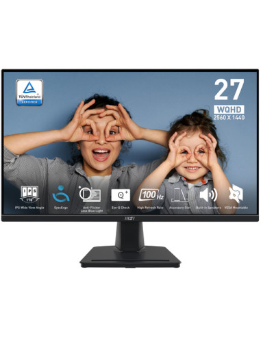 MSI Pro MP275Q Monitor PC 68,6 cm (27") 2560 x 1440 Pixel Wide Quad HD LED Nero