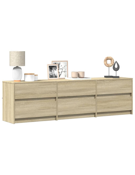 Mobile Porta TV con LED Rovere Sonoma 180x34x50cm in Truciolato