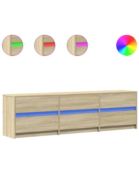 Mobile Porta TV con LED Rovere Sonoma 180x34x50cm in Truciolato