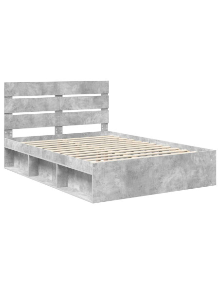 Struttura del letto Calcestruzzo 140 x 190 cm Pino massello