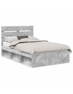 Struttura del letto Grigio Concretè 135 x 190 cm Pino massello 2
