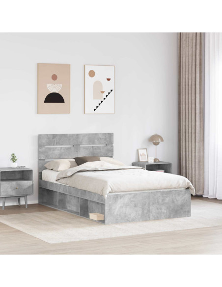 Struttura del letto Calcestruzzo 120 x 200 cm Pino massello