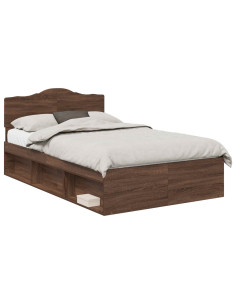 Struttura del letto Rovere Marrone 120 x 190 cm Pino massello 2