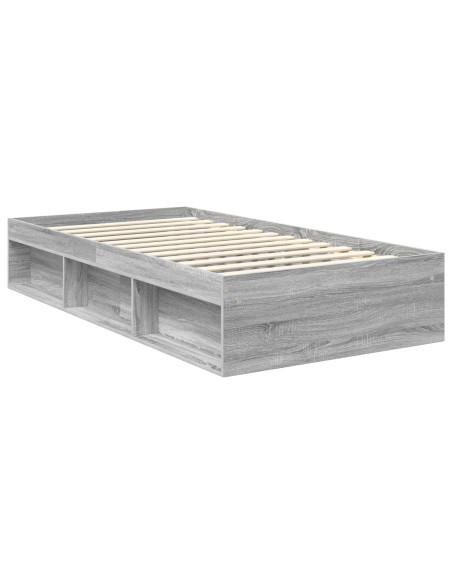Struttura del letto Grigio Sonoma 100 x 200 cm Pino massello