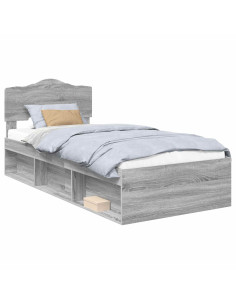 Struttura del letto Grigio Sonoma 90 x 200 cm Pino massello 2