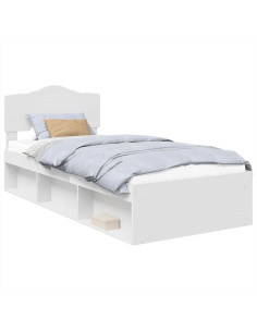 Struttura del letto Bianco 90 x 190 cm Pino massello 2