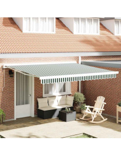 Telo di ricambio per tenda da sole Verde e Bianco 380 x 295 cm