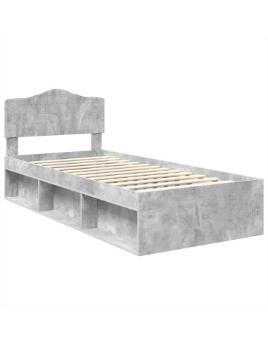 Struttura del letto Grigio Concretè 75 x 190 cm Pino massello