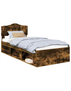 Struttura del letto Rovere fumé 75 x 190 cm Pino massello 2