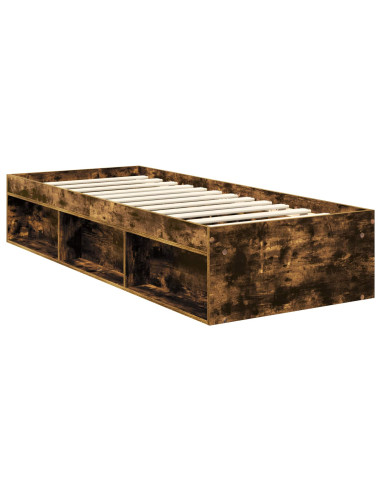 Struttura del letto Rovere fumé 75 x 190 cm Pino massello