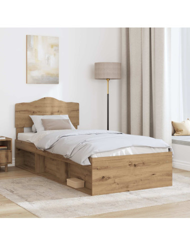 Struttura del letto con testiera Rovere Artigianale 75 x 190 cm