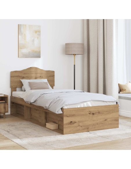 Struttura del letto con testiera Rovere Artigianale 75 x 190 cm