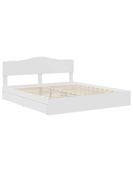 Letto con Contenitore Bianco 180 x 200 cm Legno multistrato