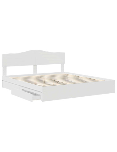 Letto con Contenitore Bianco 180 x 200 cm Legno multistrato