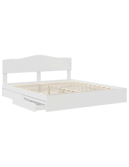 Letto con Contenitore Bianco 180 x 200 cm Legno multistrato