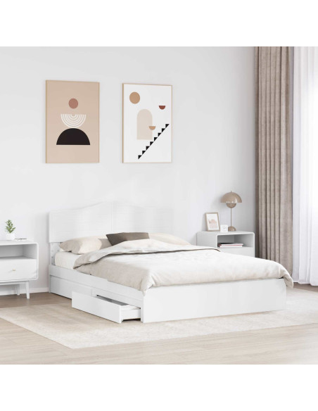 Letto con Contenitore Bianco 160 x 200 cm Legno multistrato