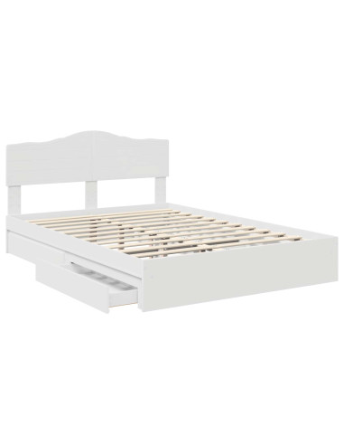 Letto con Contenitore Bianco 140 x 200 cm Legno multistrato