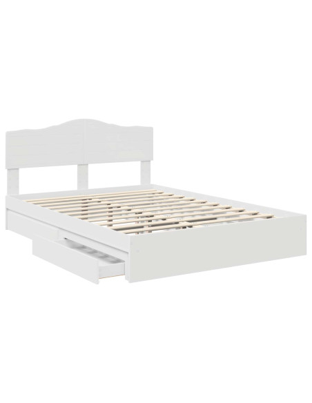 Letto con Contenitore Bianco 140 x 200 cm Legno multistrato