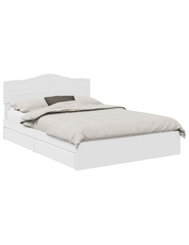 Letto con Contenitore Bianco 140 x 190 cm Legno multistrato