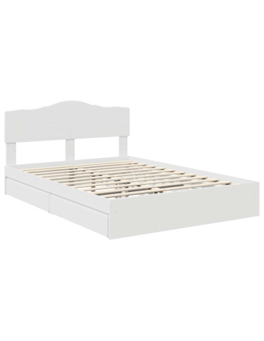 Letto con Contenitore Bianco 140 x 190 cm Legno multistrato