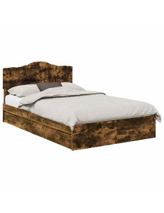 Letto con Contenitore con testiera Rovere fumé 135 x 190 cm 2