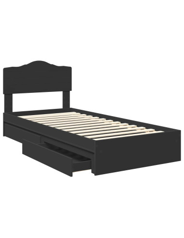Letto con Contenitore Nero 100 x 200 cm Legno multistrato