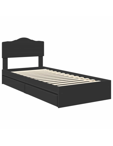Letto con Contenitore Nero 90 x 190 cm Legno multistrato