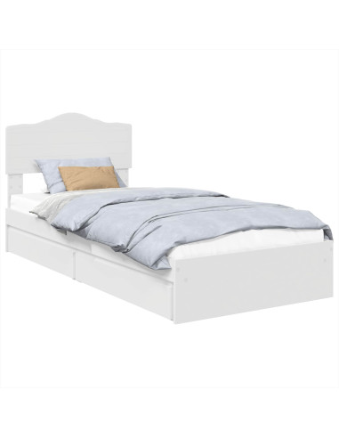 Letto con Contenitore Bianco 70 x 190 cm Legno multistrato