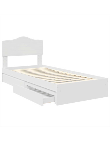 Letto con Contenitore Bianco 70 x 190 cm Legno multistrato