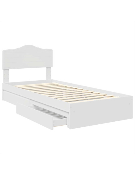 Letto con Contenitore Bianco 70 x 190 cm Legno multistrato