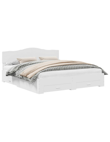 Struttura del letto Bianco 200 x 200 cm Legno multistrato