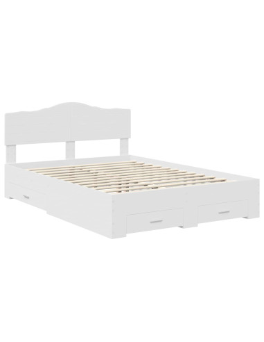 Struttura del letto Bianco 140 x 200 cm Legno multistrato