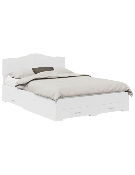 Struttura del letto Bianco 140 x 190 cm Legno multistrato