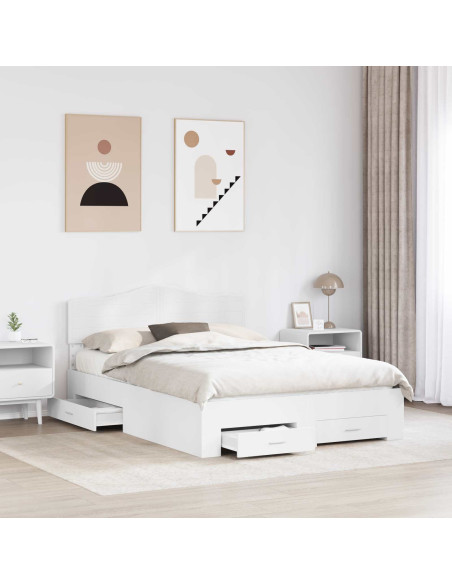 Struttura del letto Bianco 140 x 190 cm Legno multistrato