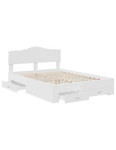 Struttura del letto Bianco 140 x 190 cm Legno multistrato