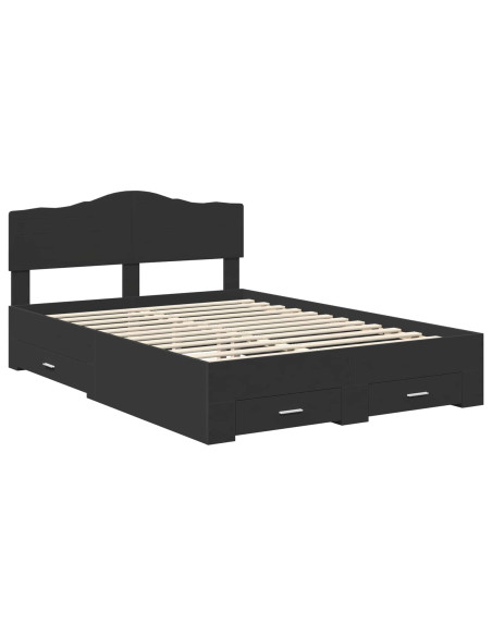 Struttura del letto Nero 140 x 190 cm Legno multistrato