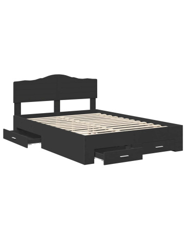 Struttura del letto Nero 140 x 190 cm Legno multistrato