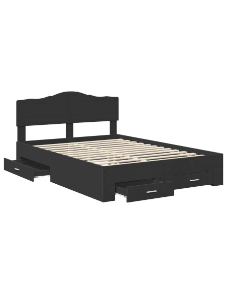 Struttura del letto Nero 140 x 190 cm Legno multistrato