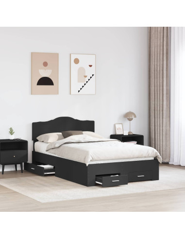 Struttura del letto Nero 135 x 190 cm Legno multistrato