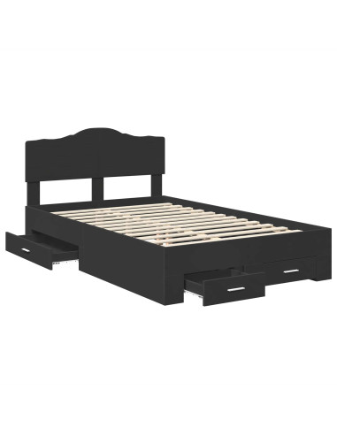 Struttura del letto Nero 135 x 190 cm Legno multistrato