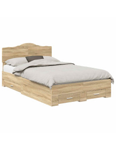 Struttura del letto con testiera Rovere Sonoma 120 x 200 cm 2