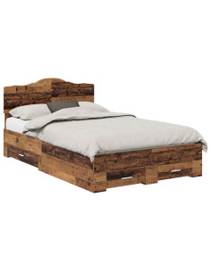 Struttura del letto con testiera Legno vecchio 120 x 190 cm 2