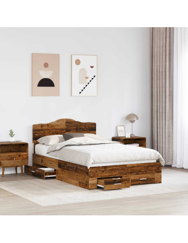 Struttura del letto con testiera Legno vecchio 120 x 190 cm