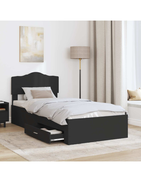 Struttura del letto Nero 100 x 200 cm Legno multistrato