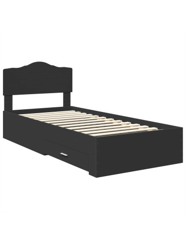 Struttura del letto Nero 100 x 200 cm Legno multistrato