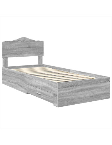 Struttura del letto Grigio Sonoma 90 x 200 cm Legno multistrato