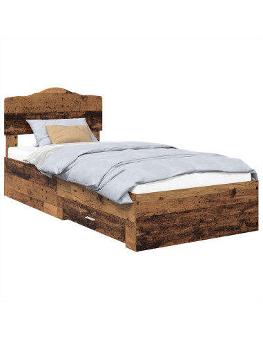 Struttura del letto Legno vecchio 90 x 200 cm Legno multistrato
